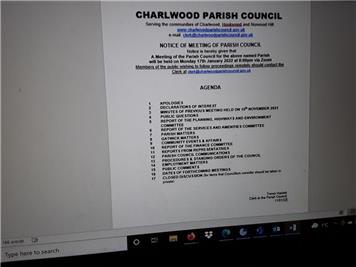 - January Parish Council Meeting