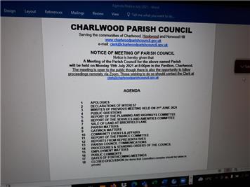  - July Parish Council Meeting
