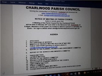  - June Parish Council Meeting